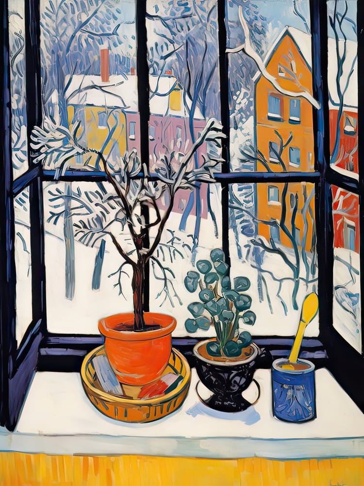 The Windowsill Of Krakow   Poland Snow Inspired By Matisse 4