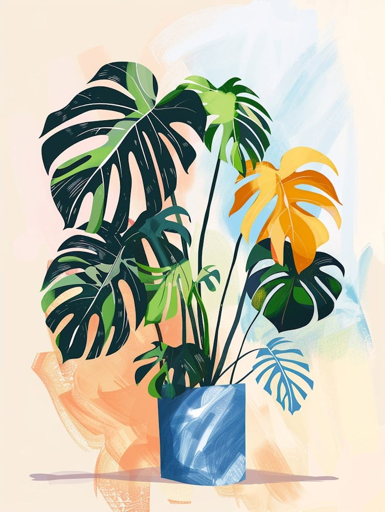 Monstera Plant Minimalist Illustration 6