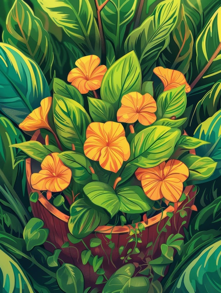 Hibiscus In A Basket