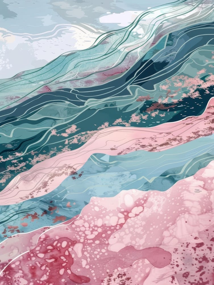 Pink And Blue Waves 2