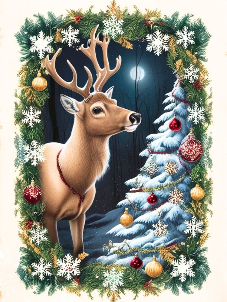 William Morris Christmas Deer 6