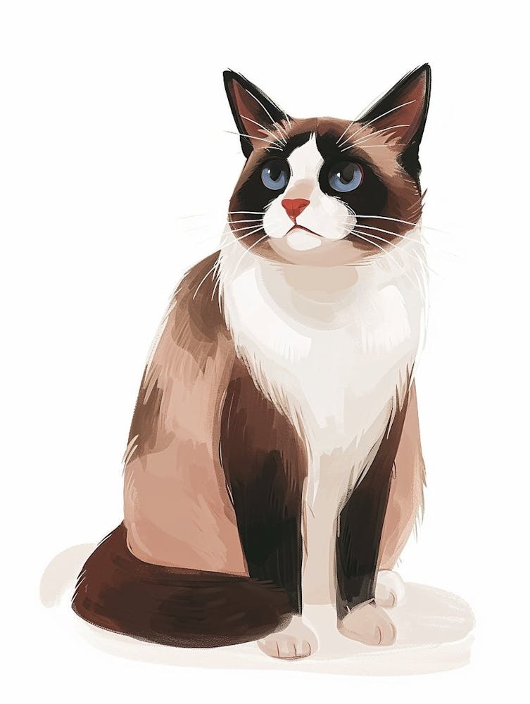 Snowshoe Cat Clipart Illustration 3