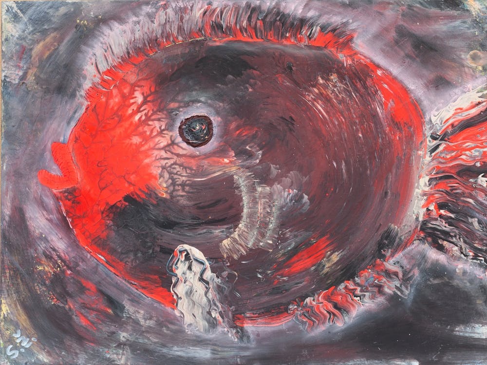 "Red-gray fish, symbol of the Earth"