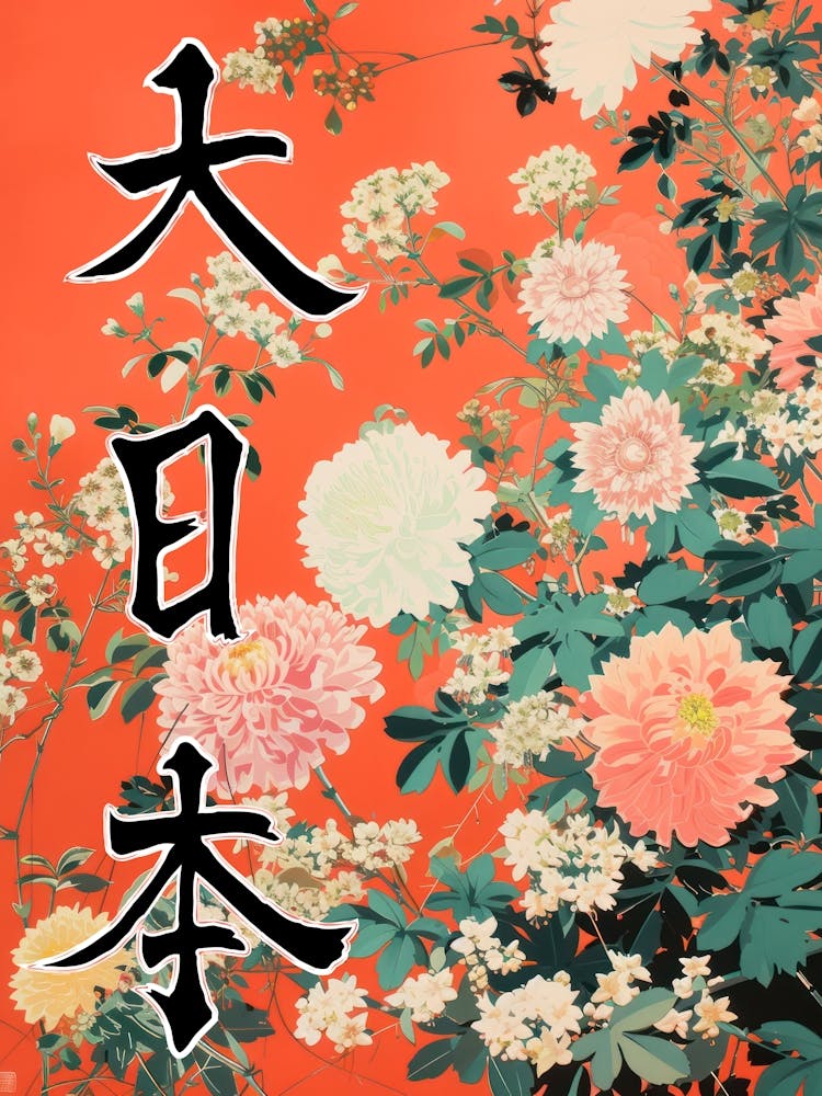 Great Japan Hokusai Japanese Flowers 9 Poster