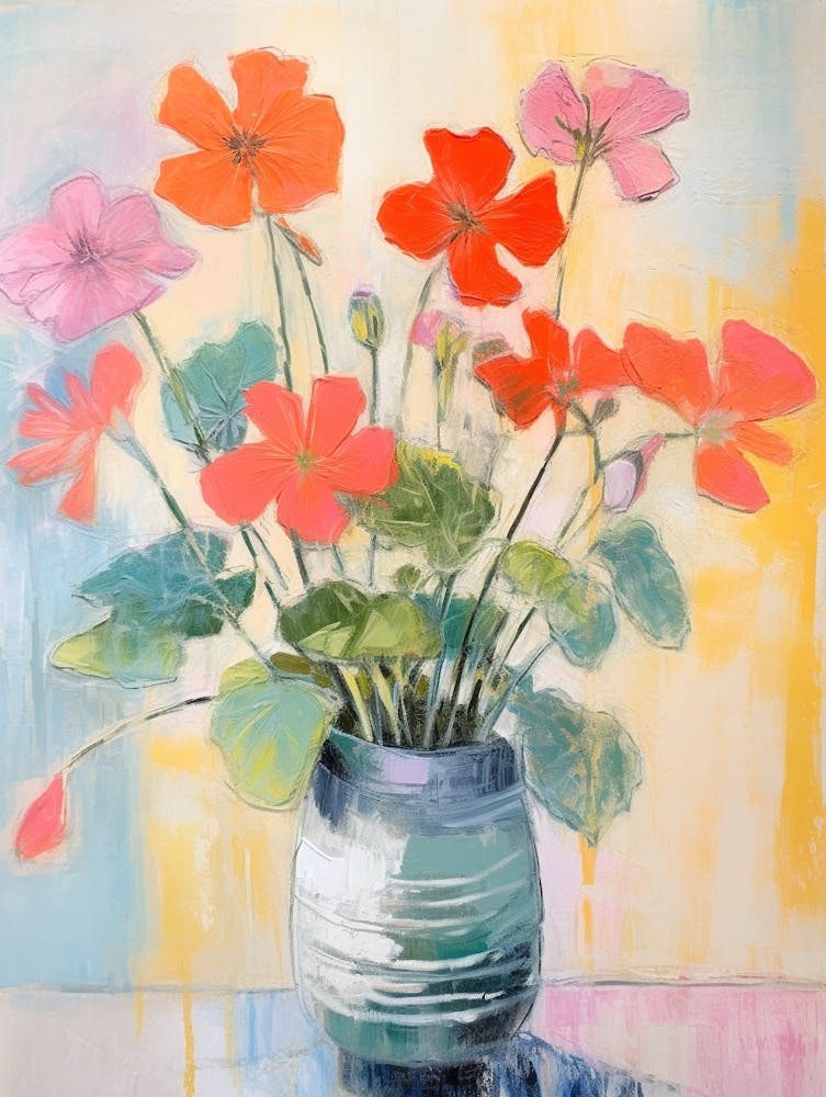 Tableau floral Style Fauviste Géranium 2