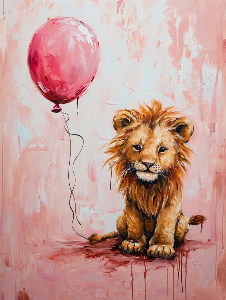 Cute Lion 1 With Balloon