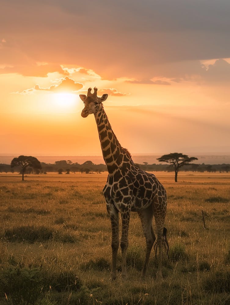 Sonnenuntergang Giraffe 2