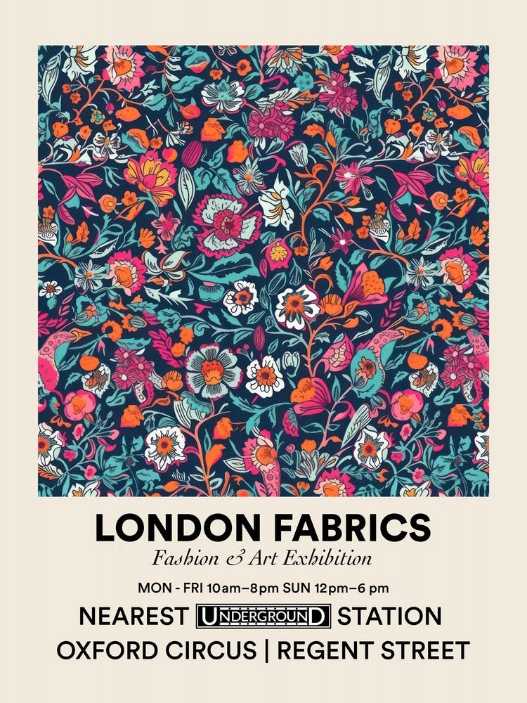 Poster Bloom Burst London Fabrics Floral Pattern 2