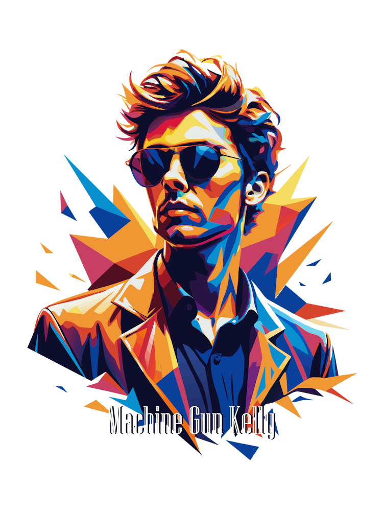 Machine Gun Kelly 03 Portrait Music Icon Style WPAP Pop Art