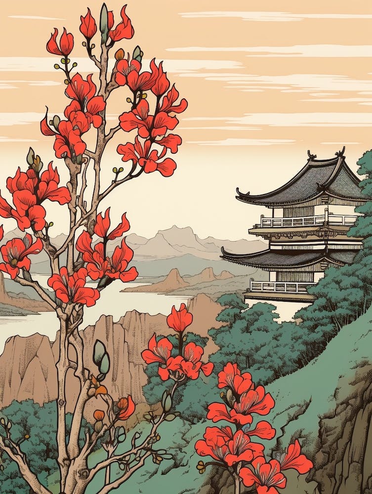 Hagi Bush Clover 2 Japanese Botanical Illustration