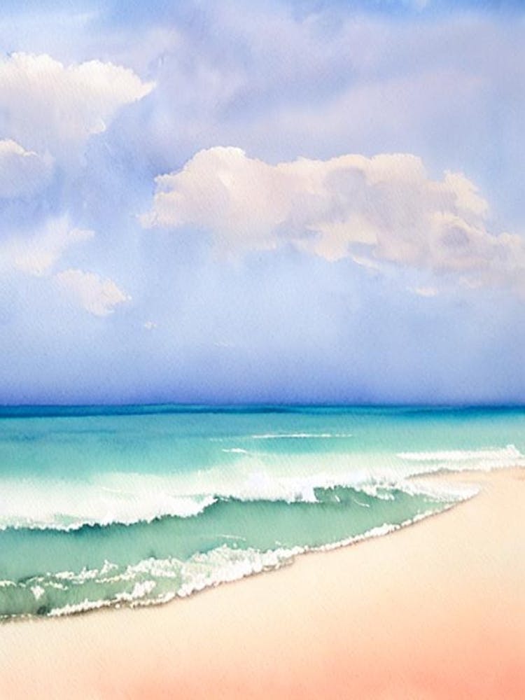 Palm Beach, Aruba Watercolour