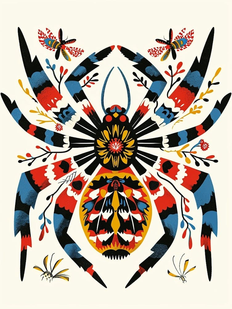 Colourful Insect Illustration Spider 6