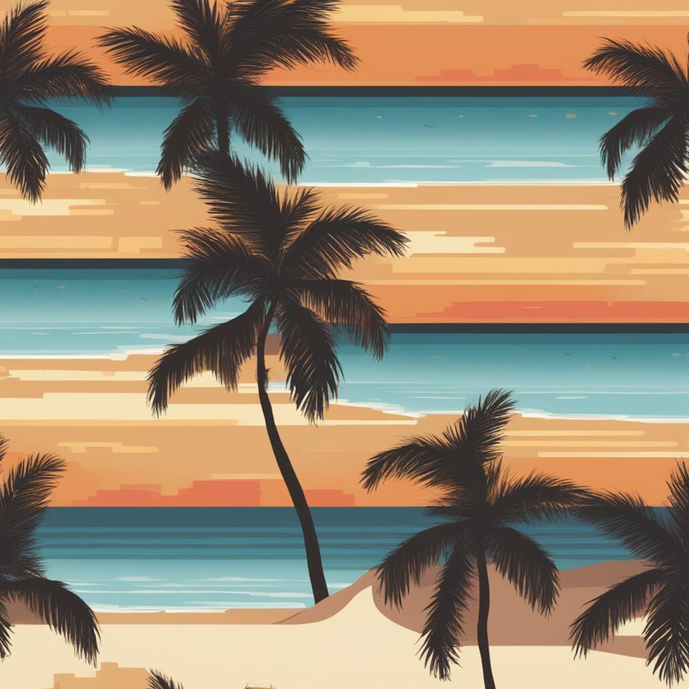 Palm Trees At Sunset