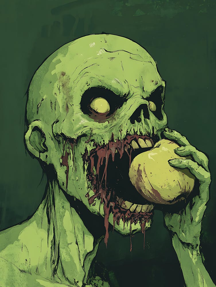 Scary Zombie Eating An Apple 17