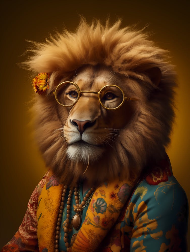 Lion Wearing Glasses