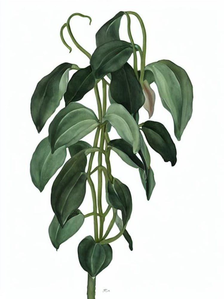 Rosary Vine (Ceropegia Woodii) Watercolor