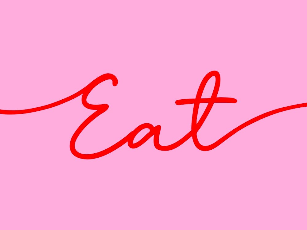 Eat Kitchen Dining Room Red on Pink