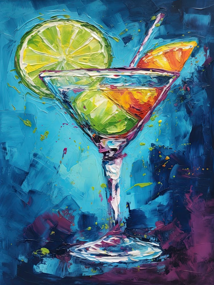 Frozen Margarita Cocktail Oil Painting 3