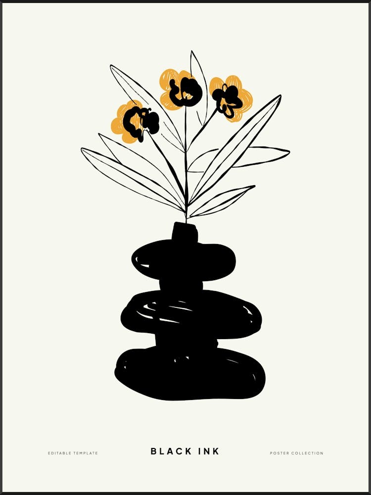 Black Ink flowers