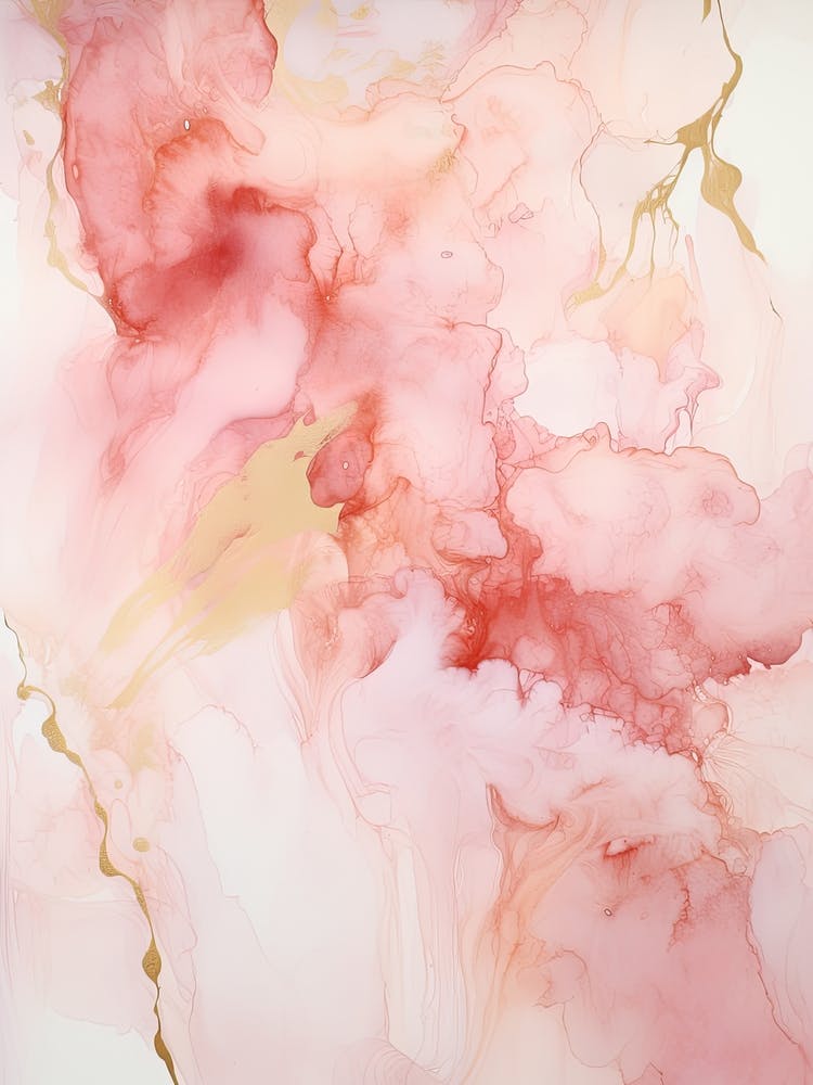 Pink And White Flow Asbtract Painting 1