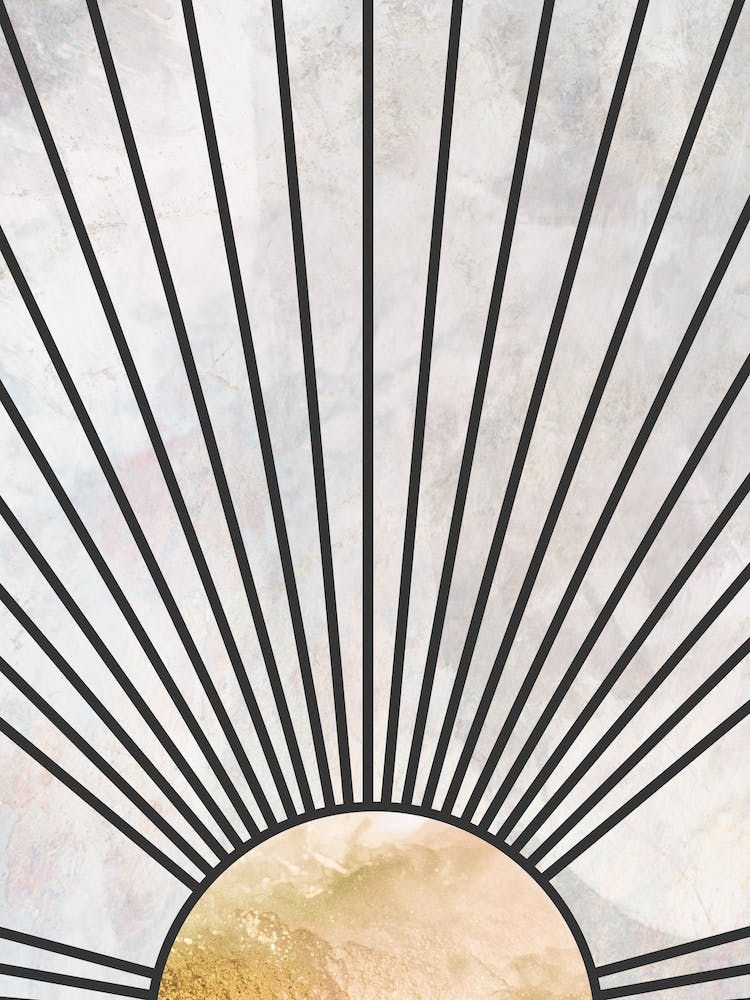 Sunburst Black And Gold