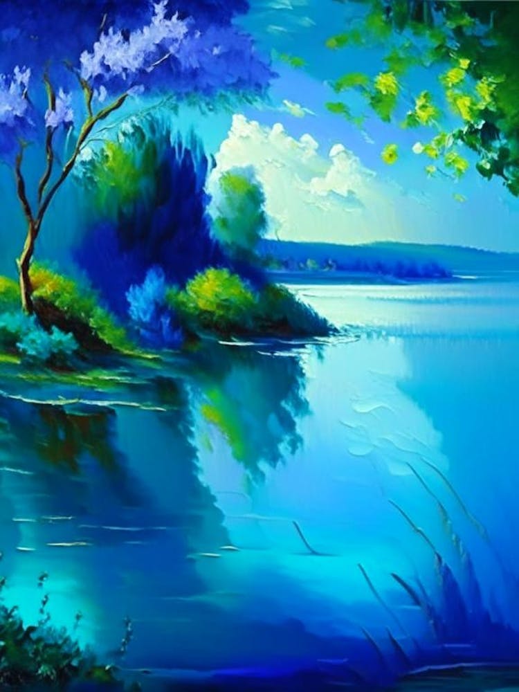 Water Inspired Surrealistic Scene Waterscape Impressionism 1