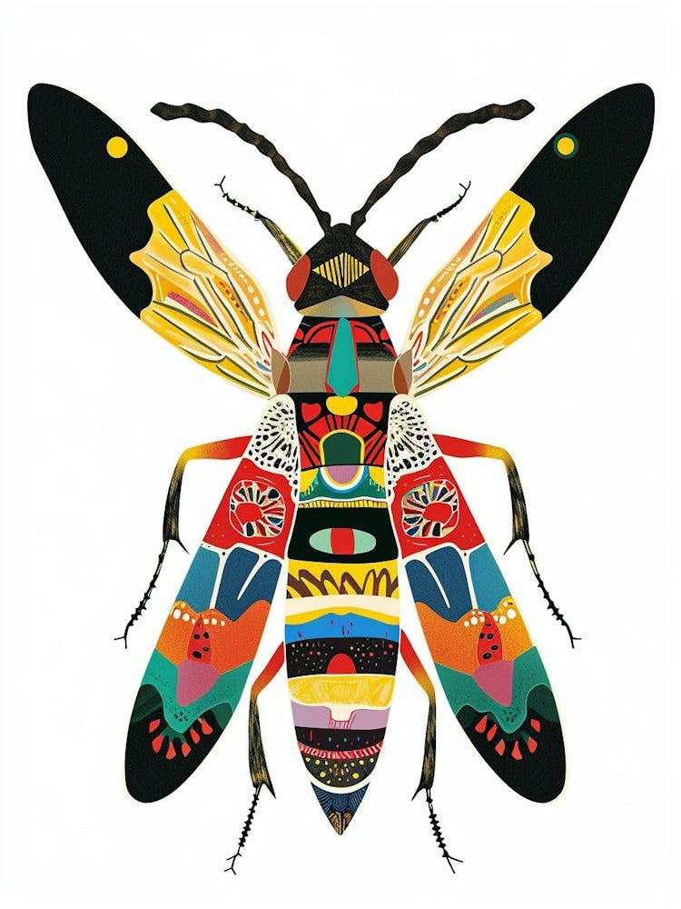 Colourful Insect Illustration Wasp 5