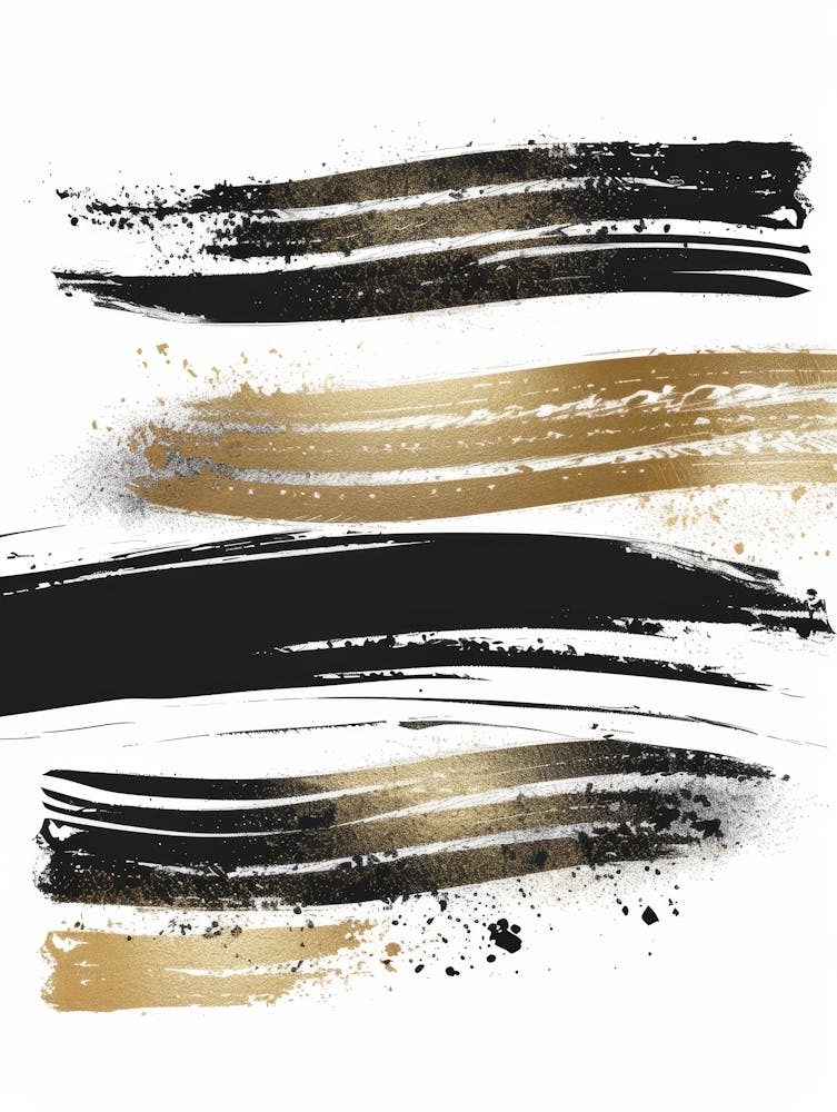 Gold And Black Brush Strokes 2