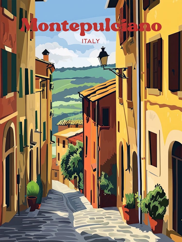 Montepulciano Tuscany Italy Digital Travel Art