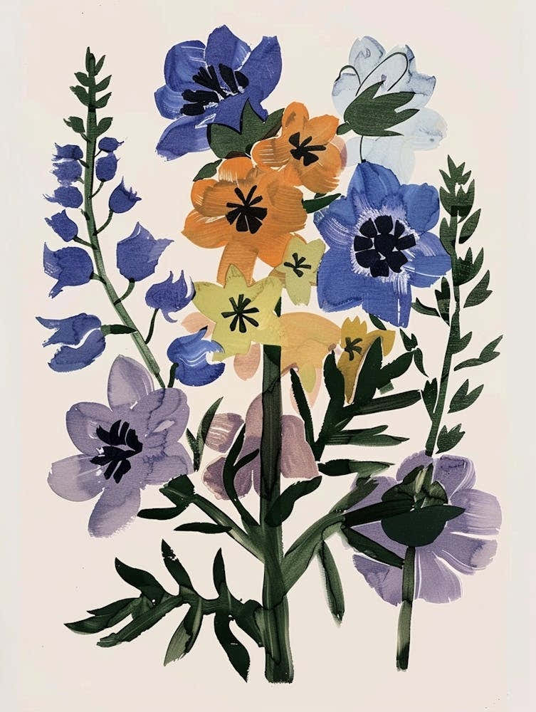 Painted Florals Larkspur 3