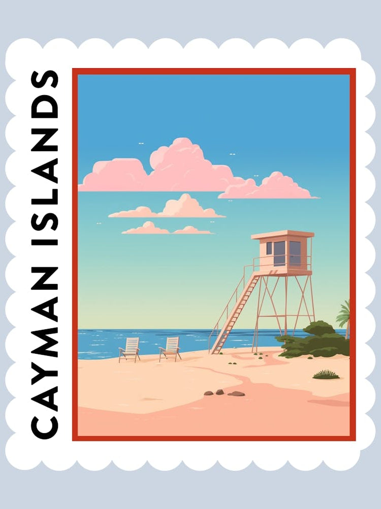 Cayman Islands Travel Stamp Poster