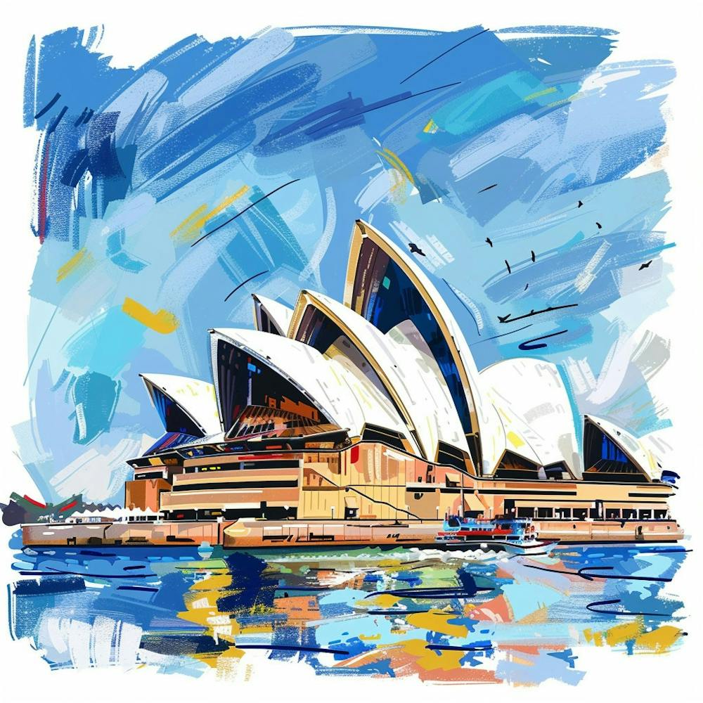 Sydney Opera House Oil Painting 3