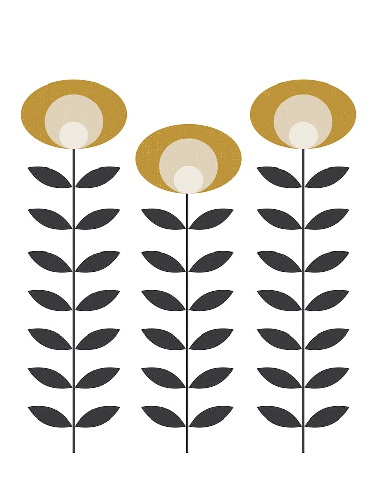 Scandi Flower Print Yellow