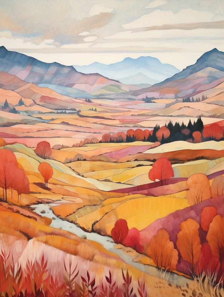 Autumn National Park Painting The Lake District Uk  2