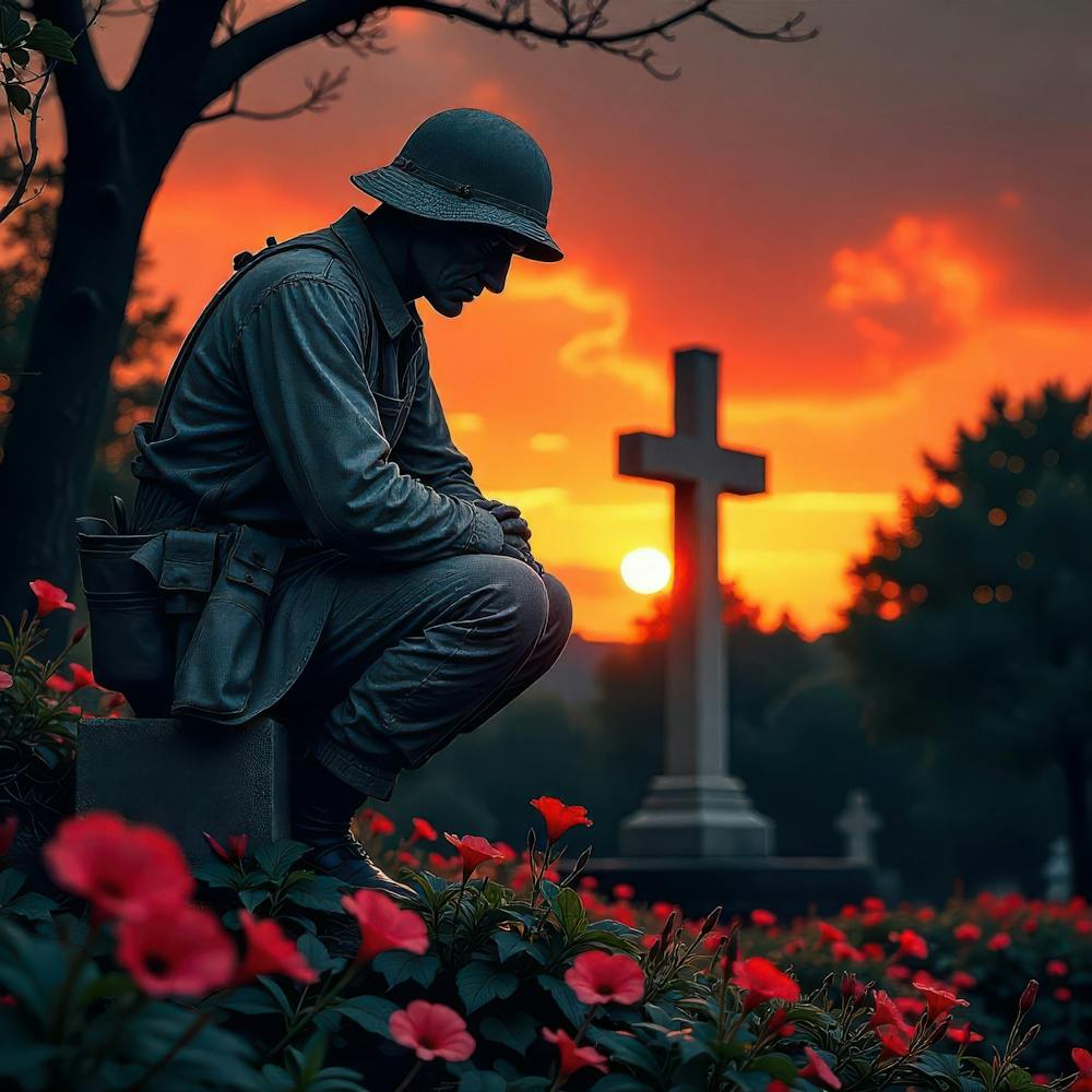 Soldier At Sunset