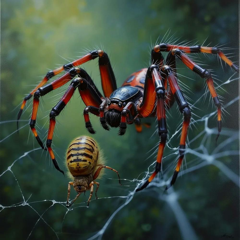 Black Widow Spider Oil On Canvas 3