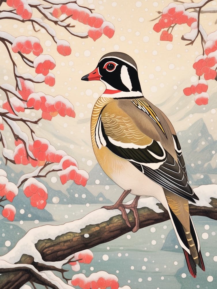 Bird Illustration Wood Duck 2