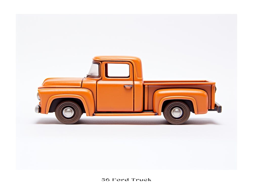 Toy Car 56 Ford Truck Orange Poster