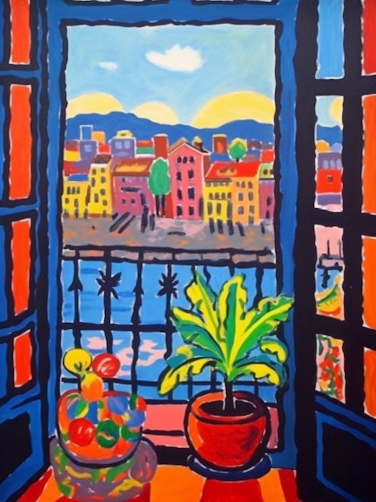 Window View Of Amsterdam In The Style Of Fauvist 3