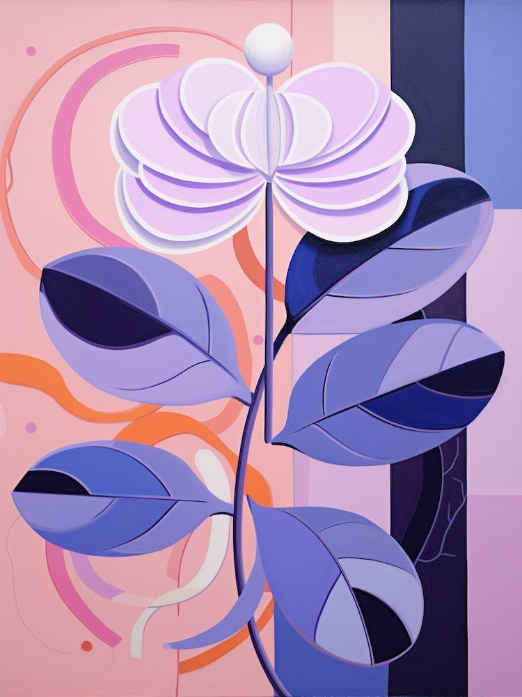 Lilac 3 Hilma Af Klint Inspired Pastel Flower Painting