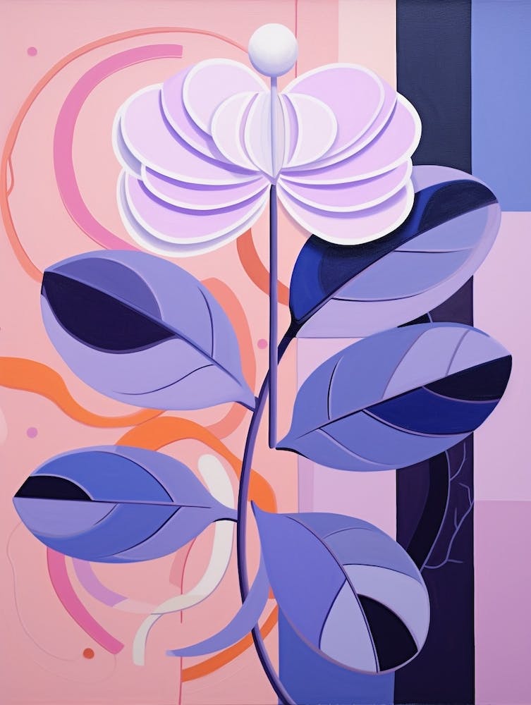 Lilac 3 Hilma Af Klint Inspired Pastel Flower Painting