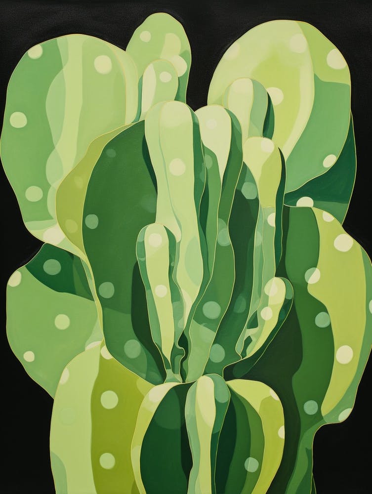 Modern Abstract Cactus Painting Devils Tongue Cactus 2