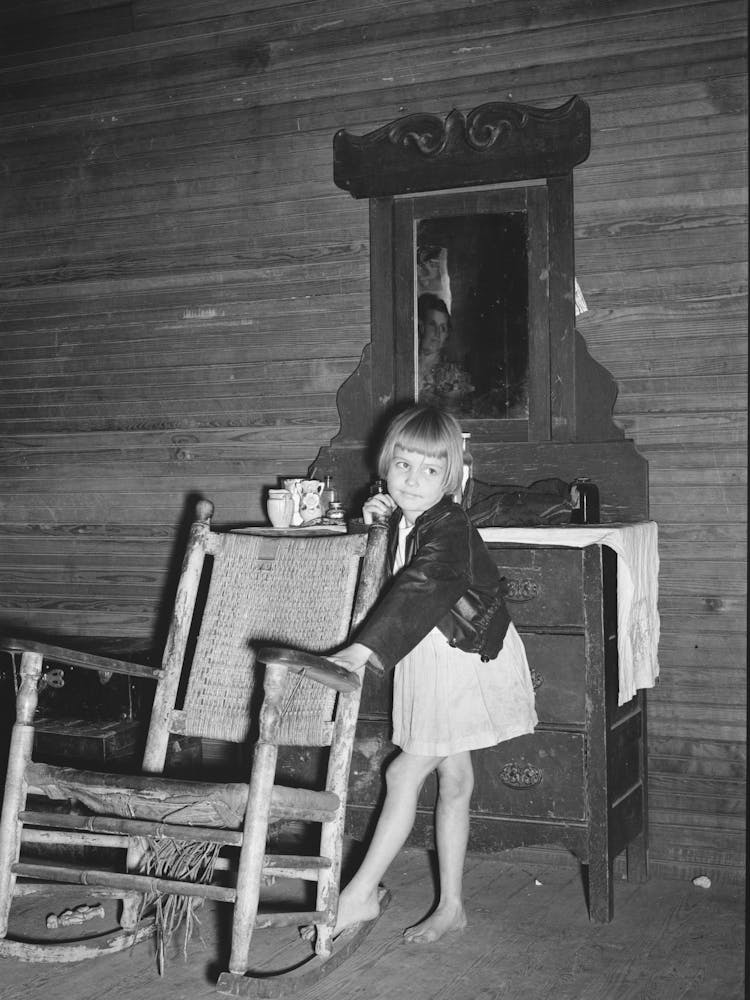 A Child Of Scarbrough S In Front Of Dresser, Laurel, Mississippi By Russell Lee