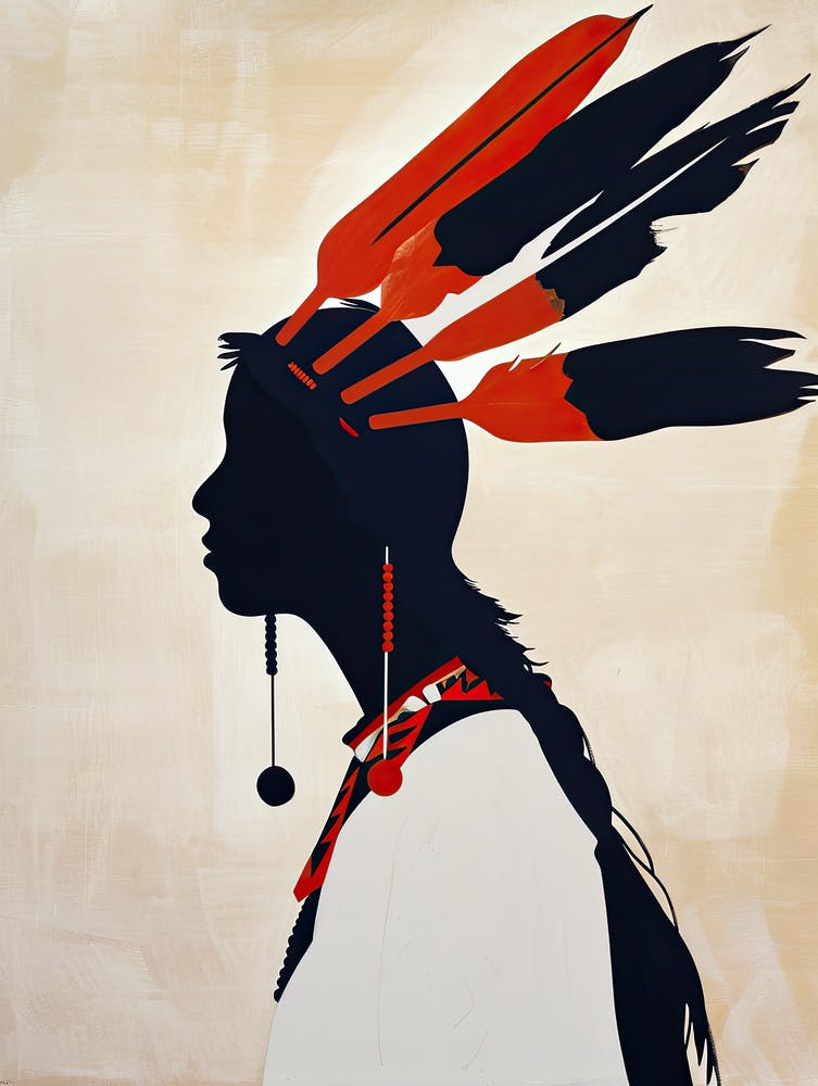 Choctaw Chiaroscuro; A Minimalist Study ! Native American Art