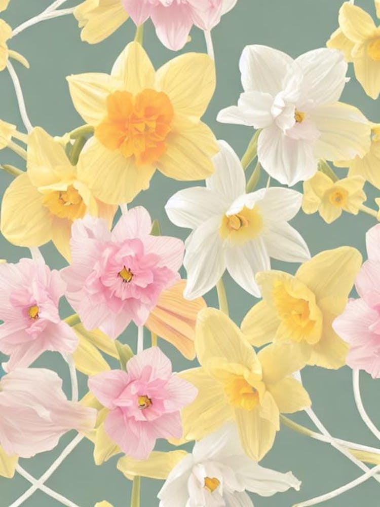 Daffodils Pastel Floral 2 Flower