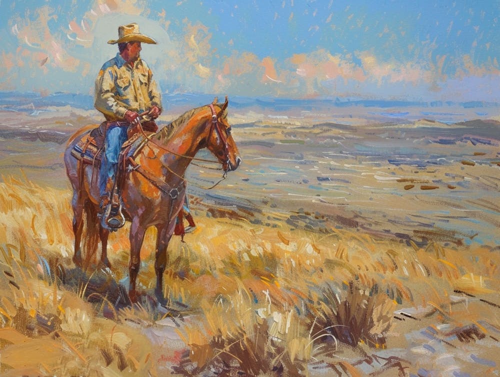 Cowboy In Great Plains 1