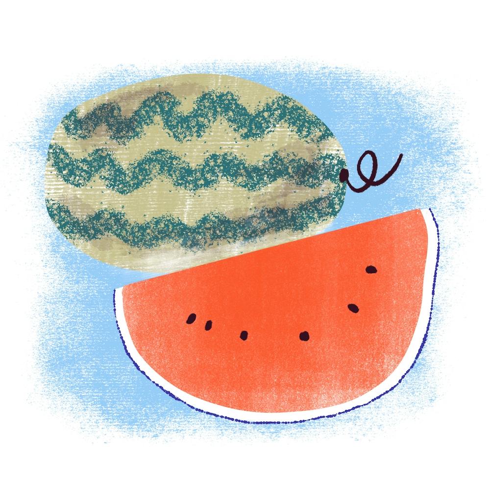 Frische Wassermelone im Sommer Quadrat