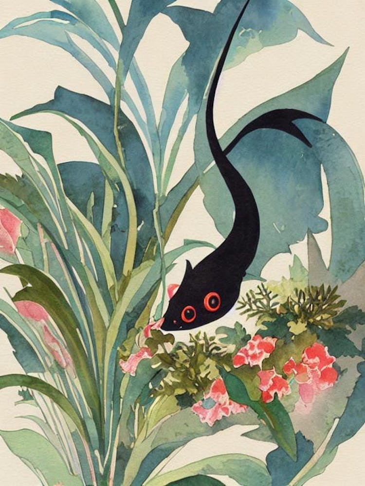 Vampire Squid Vintage Graphic Watercolour