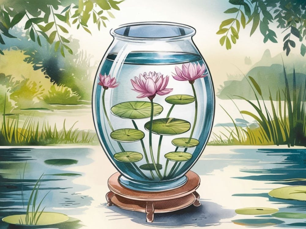 Water Lilies In A Vase