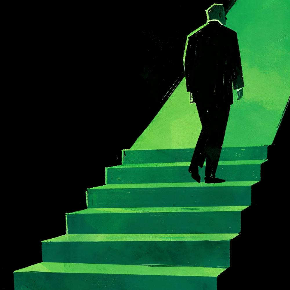 Man Walking Up Stairs 1